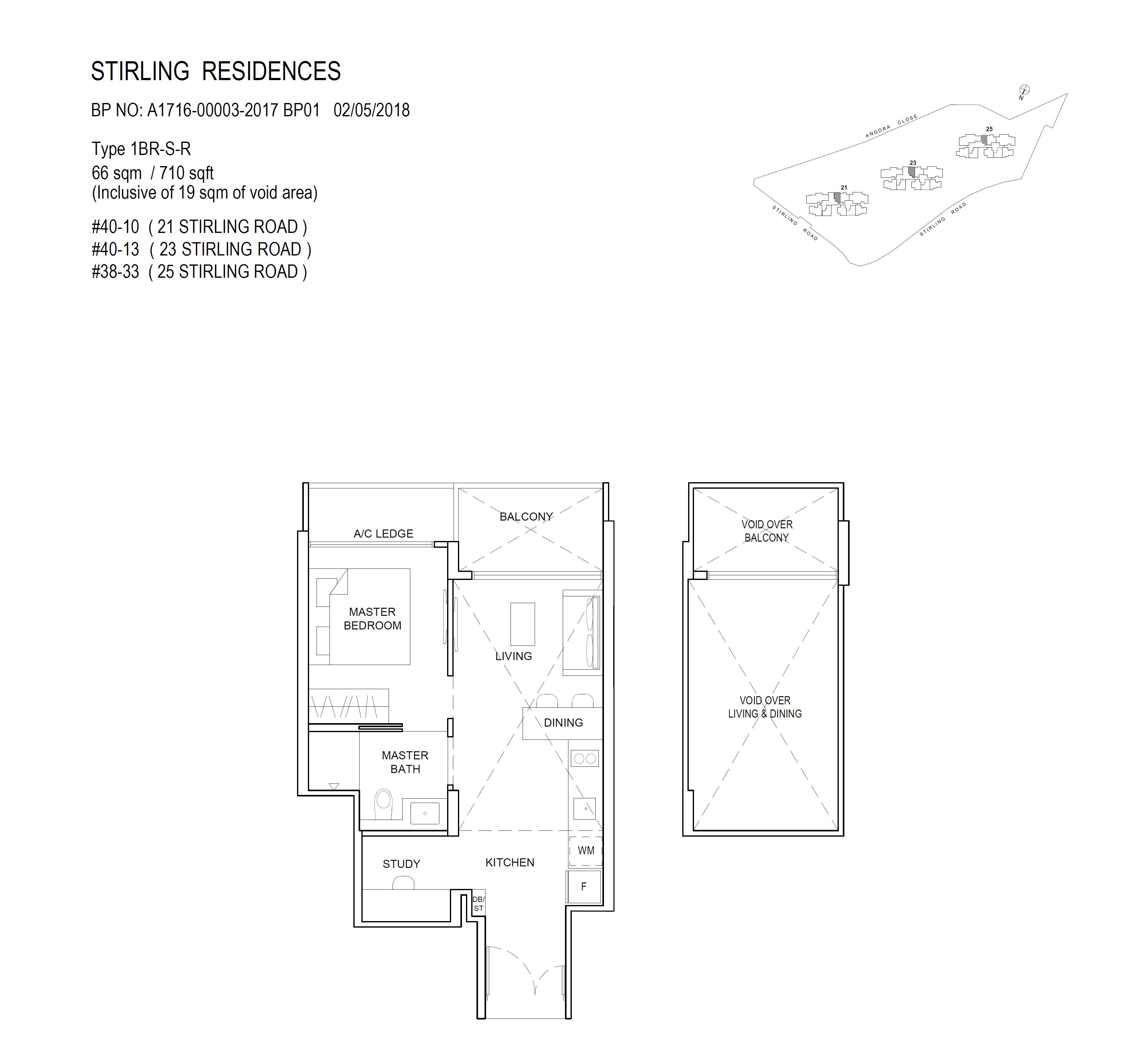 Stirling Residences 1 Bedroom Floor Plan 1